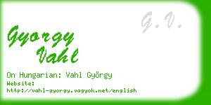 gyorgy vahl business card